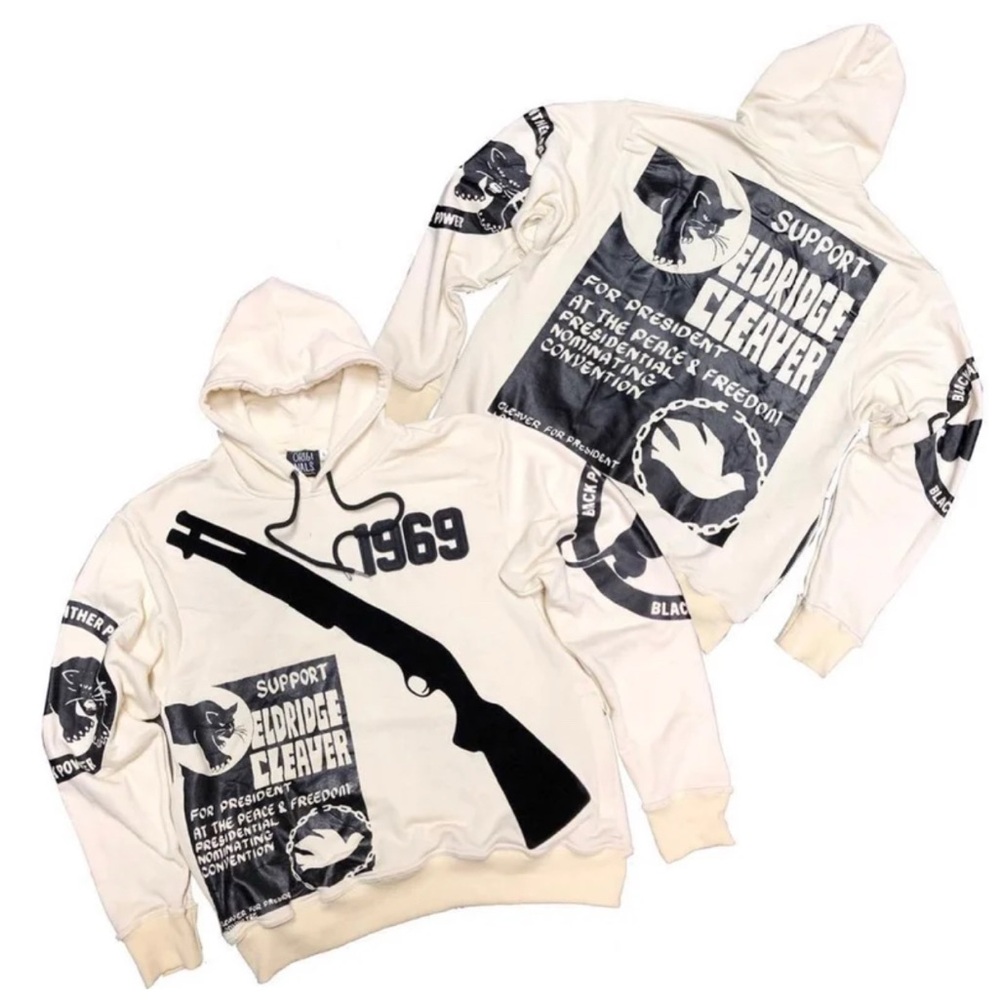 BY KIY AIR KIY Support Cleaver Cream Pullover Hoodie size XL